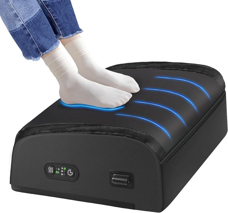 COMFIER Foot Rest Under Desk at Work with Heat,Foot Warmer,Adjustable Height Foot Stool Under Office Desk, Memory Foam Foot Stools for Back Pain Relief,Foot Stand,Gift - Image 1